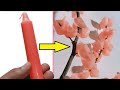 How To Make Candle Flower | How To Make Flower Decoration With Candle Wax | Candle Wax Flower DIY