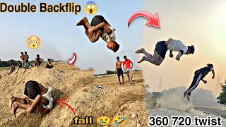 Double Backflip Fail //Flips Practice 360.720 twist  // Flipper Prakash #viral #stunts #pratice