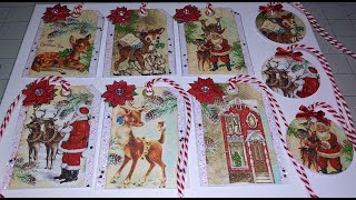 DIY~Beautiful Glittery Vintage Christmas Tags Without Glitter...What?