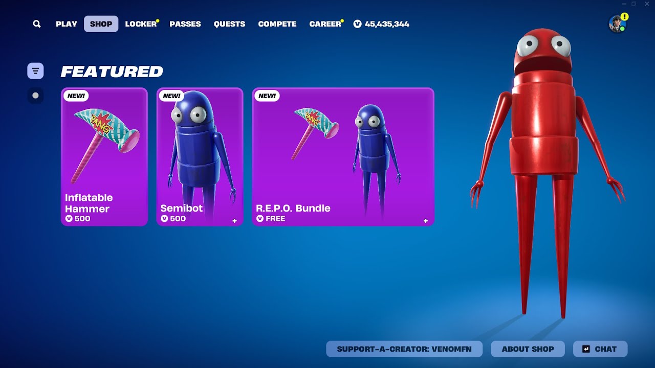 NEW R.E.P.O Skin & Bundle Fortnite Item Shop Showcase!