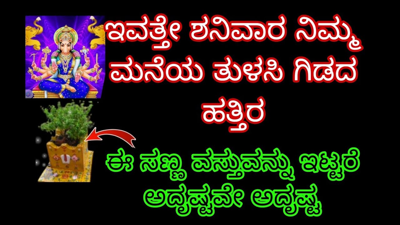 ಇವತ್ತೇ ಶನಿವಾರ ನಿಮ್ಮ ಮನೆಯ ತುಳಸಿ ಗಿಡದ ಹತ್ತಿರ ಇದೊಂದನ್ನು ಇಟ್ಟರೆ ಅದೃಷ್ಟವೇ ಅದೃಷ್ಟ