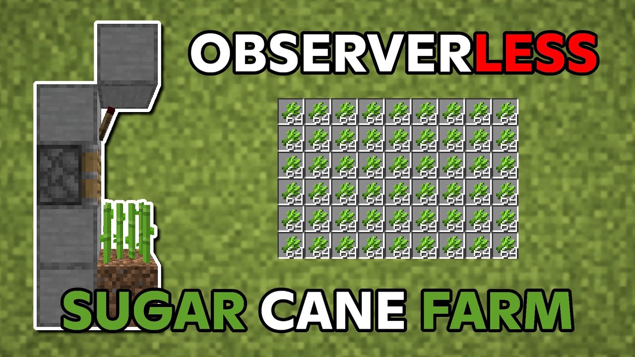OBSERVERLESS SUGAR CANE FARM MINECRAFT 26.1.1 - TUTORIAL - YouTube