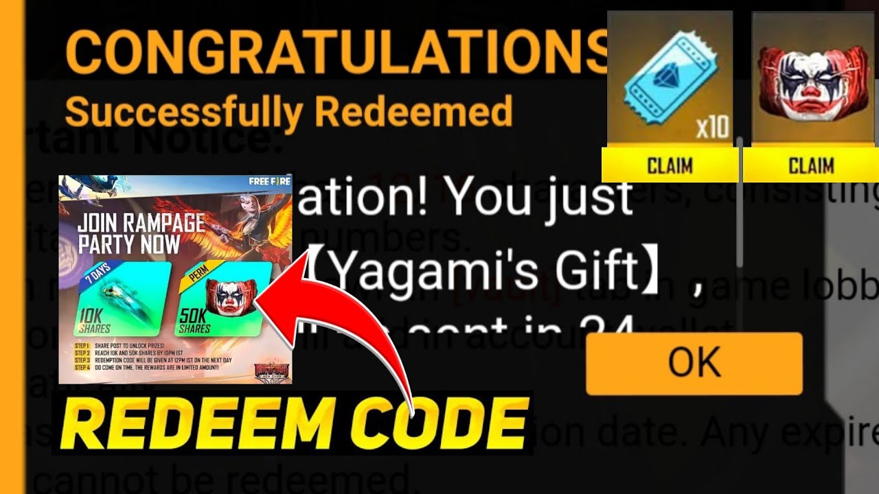 TODAY REDEEM CODE ××××××××| RAMPAGE REDEEM CODE FREE REWARDS