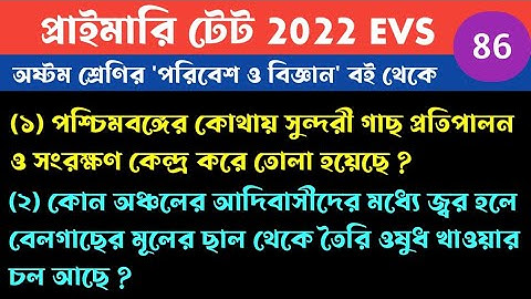 PTET 2022 Evs Part 86 | WB Primary TET 2022 Evs (পরিবেশ ও বিজ্ঞান ) | PTET Evs 2022