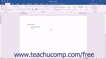 Word 2016 Tutorial Entering Text Microsoft Training