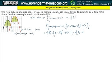 Hallar área segmento parabólico. Integral definida.  2batcnn2 13 049. José Jaime Mas