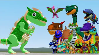 New Trumposaurus Poppy Playtime 5 Fanmade Vs All New Dino Toys Pianosaurus Family in Garry's Mod
