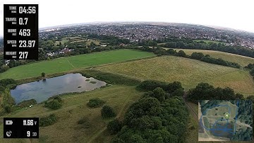 DJI Phantom 2 Vision+ with Flytrex Overlay. 1200ft Ending