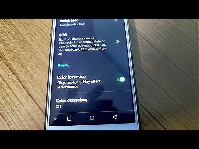 How to turn off colour inversion or negative colours on my Xperia