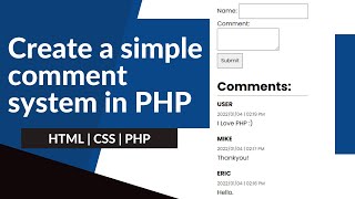 How to make comment form in HTML & PHP | Create a simple comment system in PHP