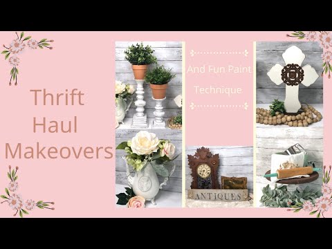 Thrift Haul Makeovers • IOD Cameo Clay Appliqué • Aged Wood Paint Technique
