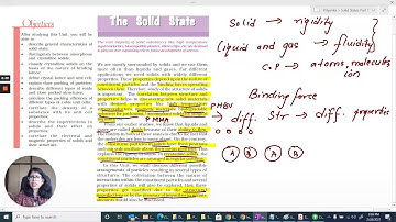 Line by Line Study and In Text Question Explanation of NCERT Solid State - Part 1