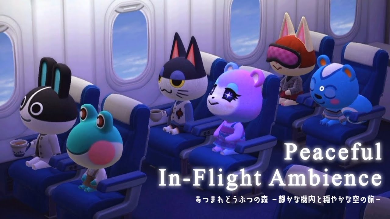 【あつ森 ASMR】ブラウンノイズで感じる静かな機内と穏やかな空の旅 ✈️☁️｜Peaceful In-Flight Ambience 🌃｜勉強用･作業用･睡眠用🎧
