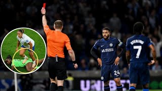 Reece James produces a similar red card to Lauren James red card