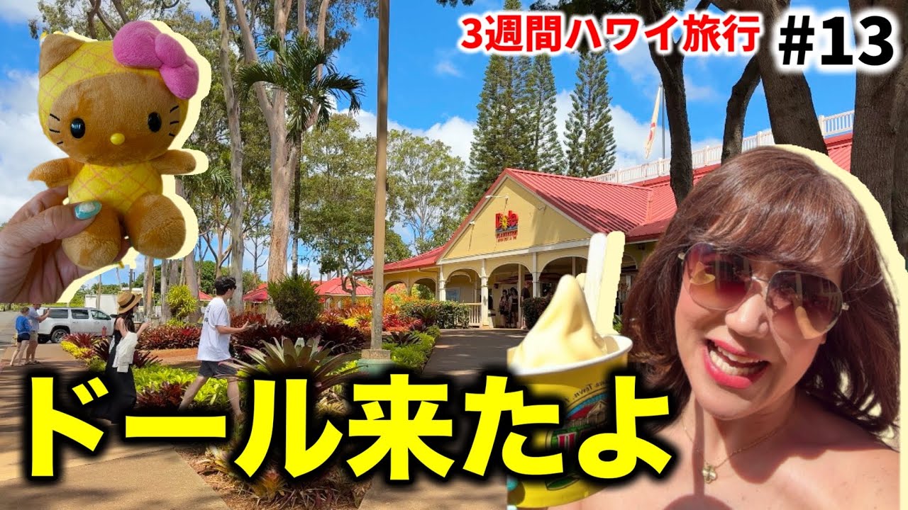 Shopping and sun-tanning Hello Kitty at Dole Plantation in Hawaii
