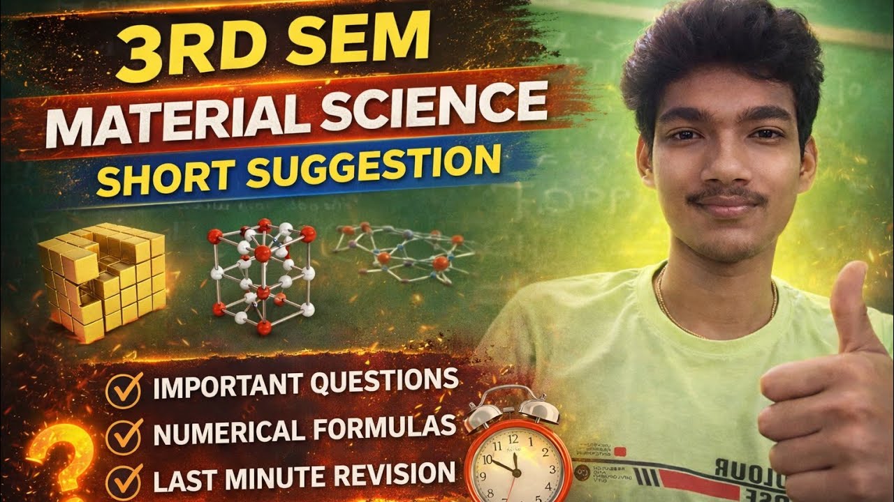 3rd Sem Mechanical Material Science Short Suggestion | Important Questions | Diploma Exam