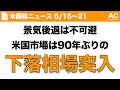 【米国株】景気後退は不可避 米国市場は90年ぶりの下落相場突入