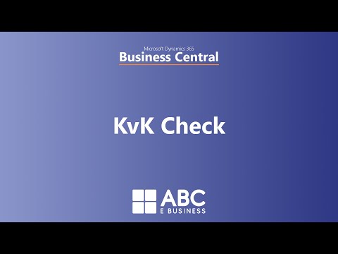 KvK Check - Microsoft Dynamics 365 Business Central