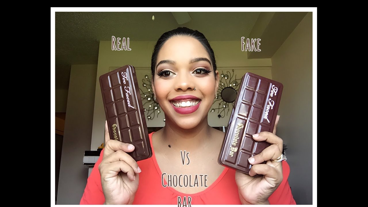 Real va fake chocolate bar de too faced comparacion. YouTube