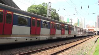 港鐵東鐵綫南行MLR E110 - E61駛離火炭往沙田