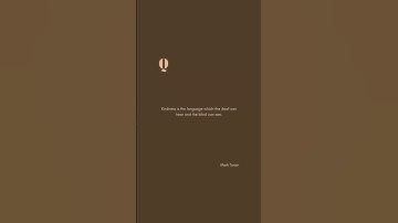 Kindness is the language which the deaf can hear and the blind can see  || #quotes #facts