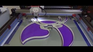 The Process of Printing Luckin Coffee Commercial Sign Using 3D Logo Printer#logoprinting