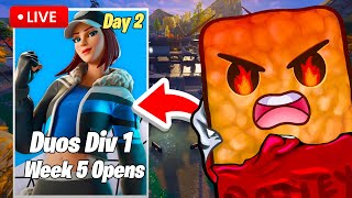🔴LIVE - DUO DIV CUP OPENS DAY 2 (Fortnite)