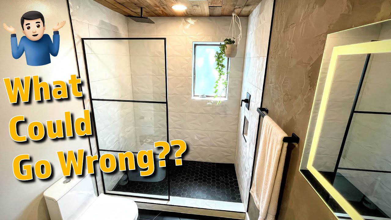 Tiling A Shower For The First Time Walls Floor And Curb Bathroom Remodel Part 7 You