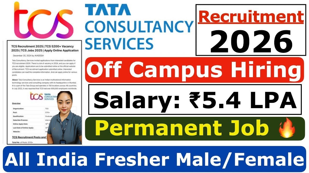 TCS Recruitment 2026 | TCS Off Campus Hiring 2026 | TCS JOBS 2026 | TCS Freshers Jobs 2026