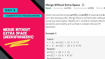 Merge without extra space || Geeksforgeeks || DSA cracker sheet