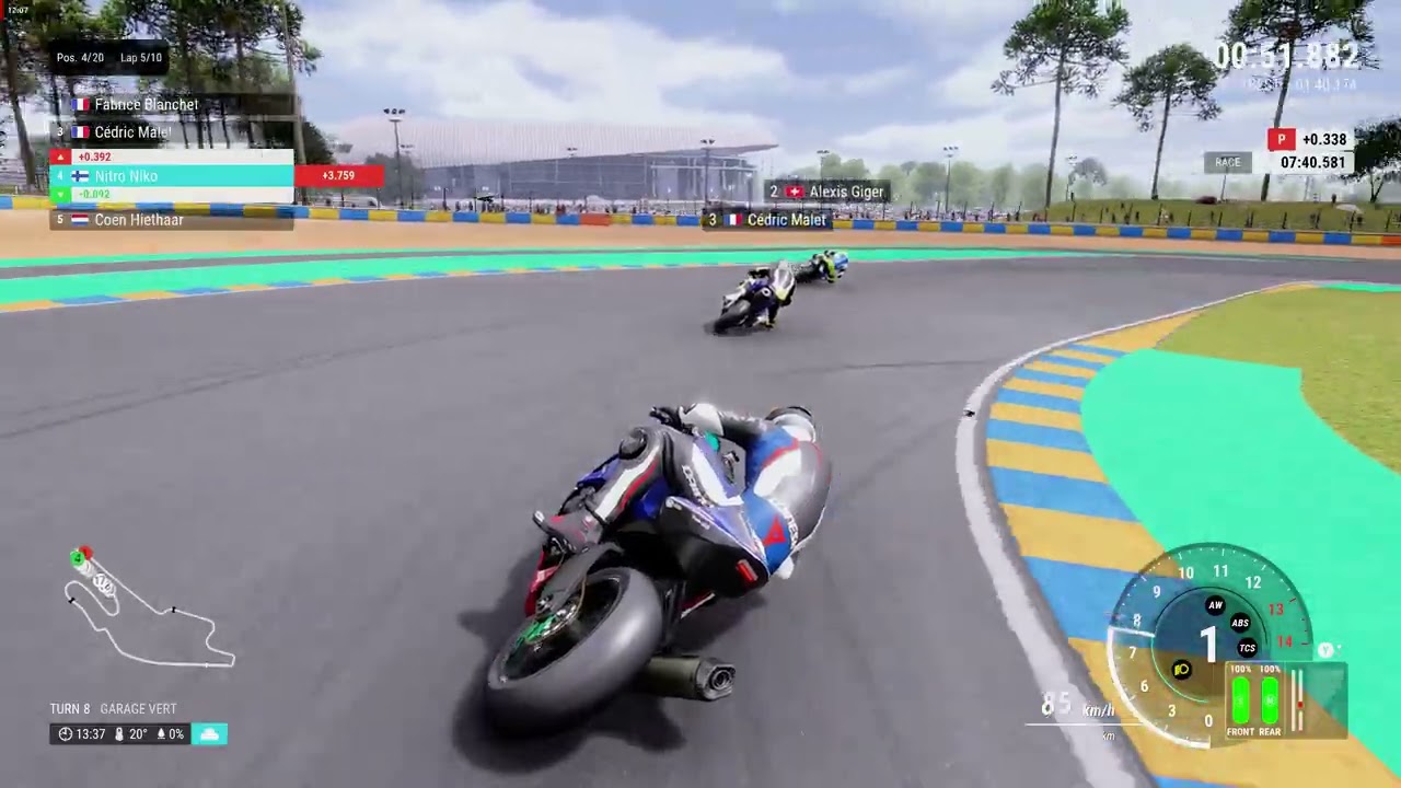 RIDE 5 2026 02 02 Kawasaki 1000cc Ninja Endurance 2008 at Le Mans Bugatti 10 laps AI race.PC 4K.