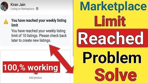 Facebook marketplace limit reached problem।facebook marketplace weekly limit reached problem।