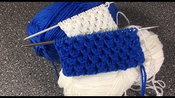 Простые узоры спицами. Узор с обвитыми петлями.