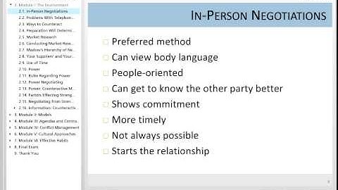 Intermediate Negotiations e-Learning