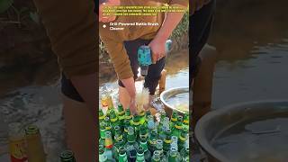 Drill-Powered Bottle Cleaning Hack #BottleCleaning #DIYTool #Satisfying