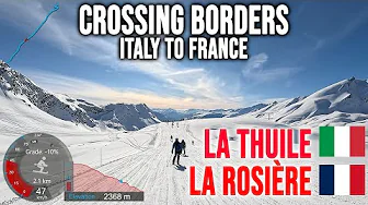 [4K] Skiing La Thuile - La Rosière, Crossing Borders, Espace San Bernardo Italy France, GoPro HERO13