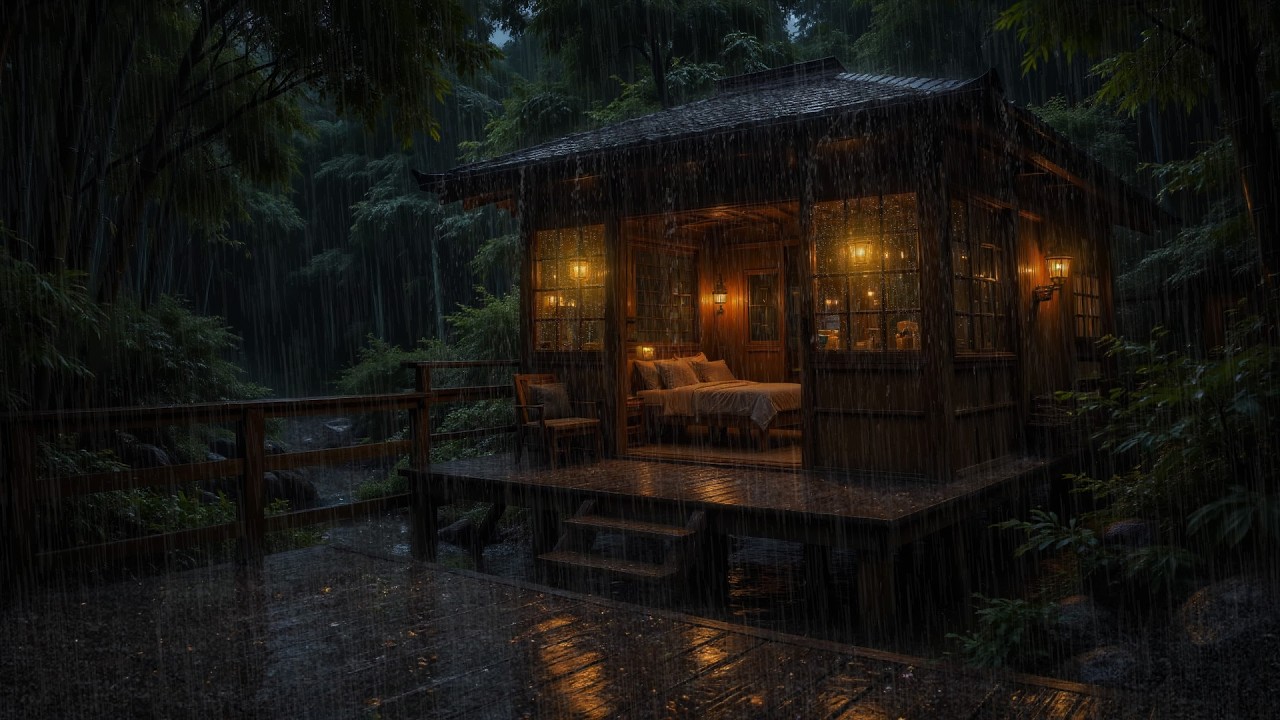 Спокойная Лесная Буря Ночью • Непрерывный Дождь В Хижине • Успокойте Ум И Усните Крепко