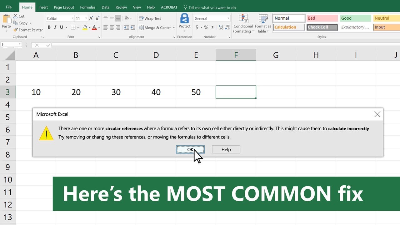 Circular references in Excel: What they are and how to fix them - YouTube