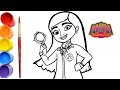 🔴 Cómo dibujar a Mira la Detective del reino para colorear - (Mira, Royal Detective ) Art Color kids