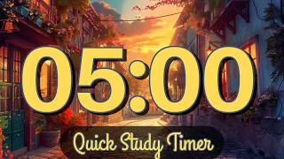 5 Min BIG Number Countdown ⏱ Lofi Drop Timer | Quick Study Timer