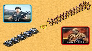 Gi Bunkers vs Conscripts - Same Cost - Red Alert 2