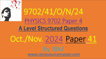 CAIE AS Physics 9702 Oct /Nov 2024 Paper 41 #education #cambridgephysics #science #physics #reddit