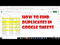 How to find duplicates in google sheets