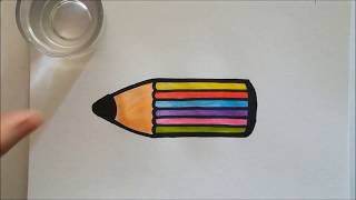 Como Dibujar y Colorear un Lapiz. DibuColor . Dibujos para Padres y Profesores