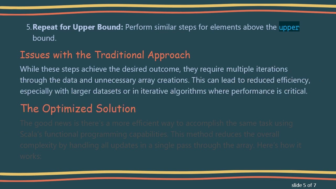 Optimizing Array Updates in Scala: Efficiently Update Elements Based on Boundaries