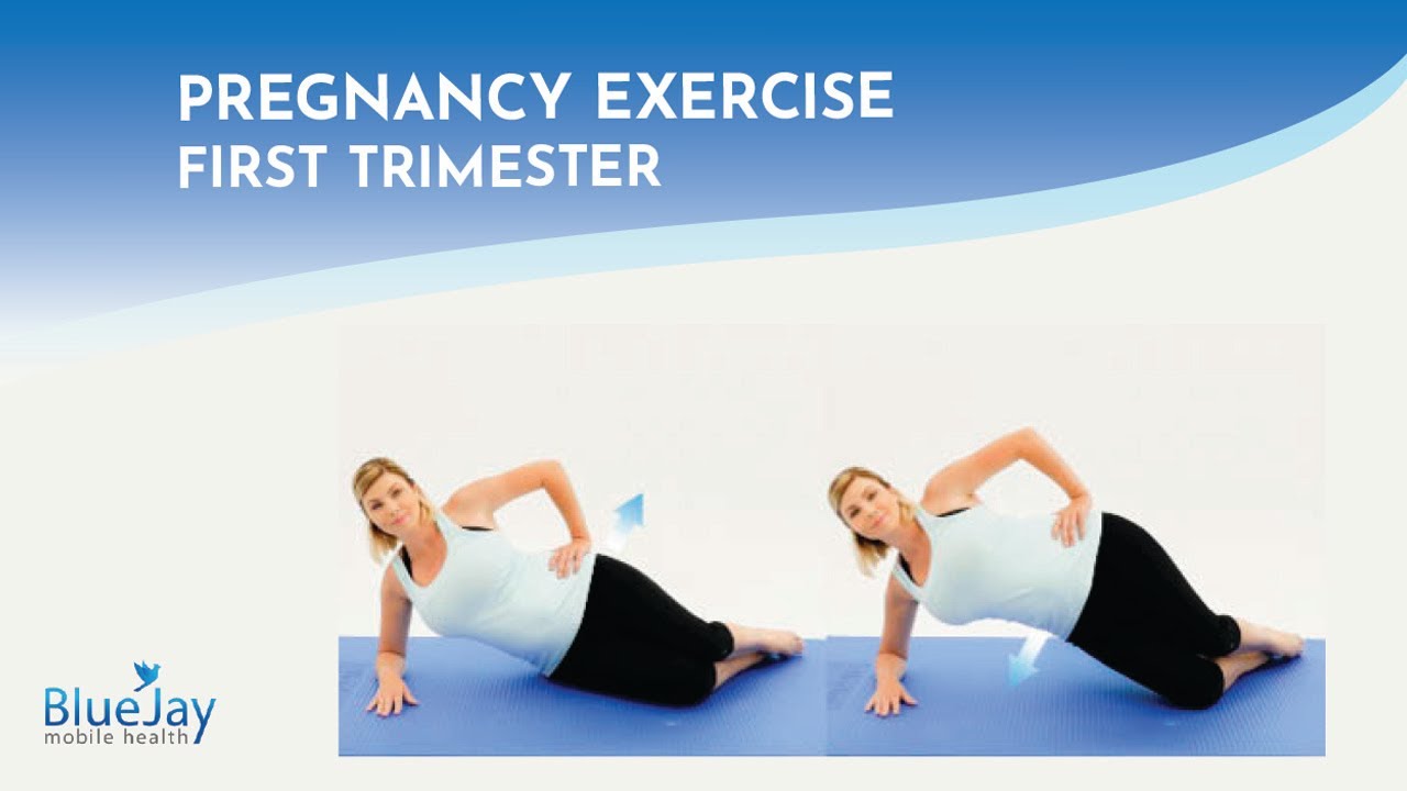 First Trimester Pregnancy Exercise - Right Side Plank On Knees - YouTube