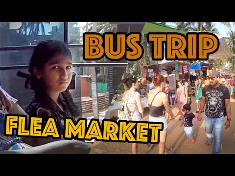 Видео: Goa Bus Trip to Flea Market / Индия Гоа. В Анджуну на автобусе. Флеа маркет