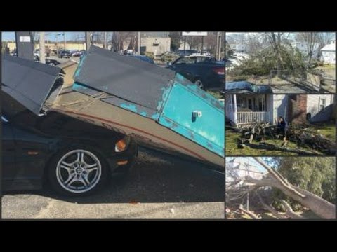Strong winds cause damage, power outages across S. New England - YouTube