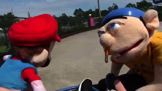 Jeffy Driving A Race Car But With The Runaway Theme