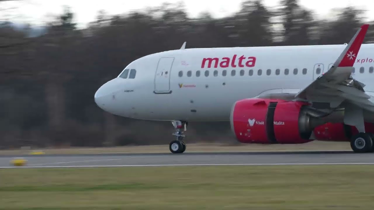 Zurich Airport 14 landings on runway 14 on a sunny winter aftternoon.